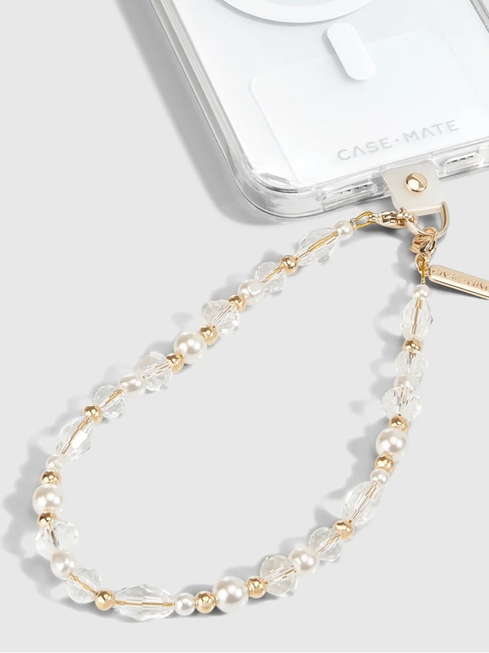 Case-Mate Crystal Pearl Gold Phone Charm